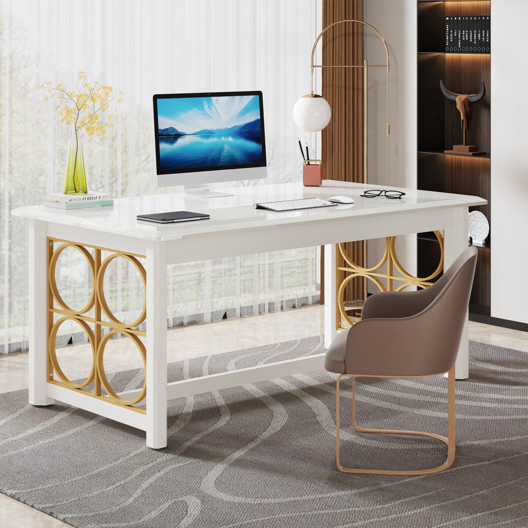 Modern Executive Desk, 63" Computer Desk Conference Table Tribesigns